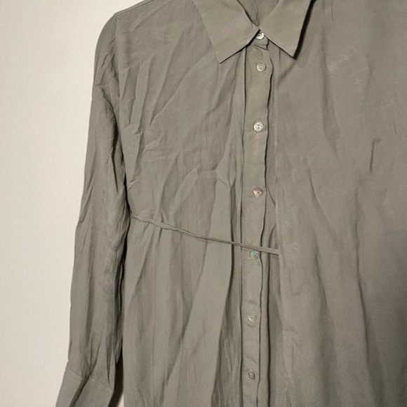 Zara Caledon Green Flowed Panel Button Down Shirt Blouse. Size Small - Picture 4 of 12